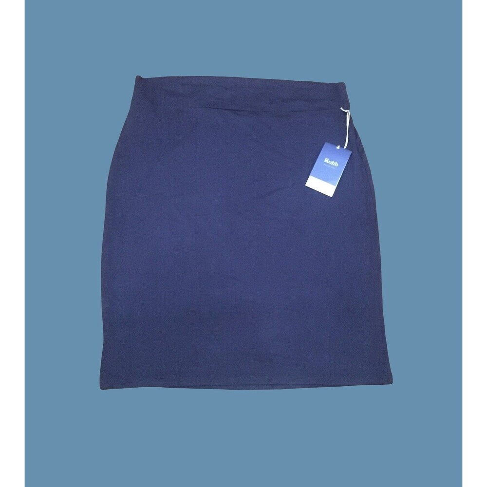 Rohb by Joyce Azria XL Navy Blue Pencil Skirt Stretchy NEW